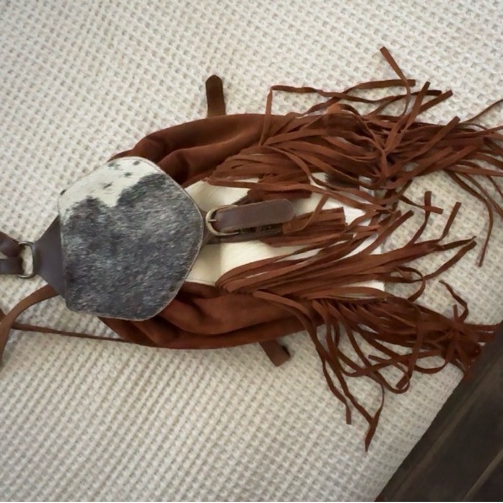 STS Ranchwear Brown and White Fringe Backpack